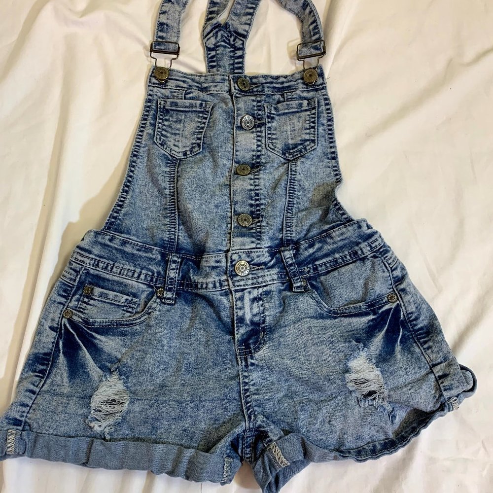 Wax Jeans Acid wash short overalls